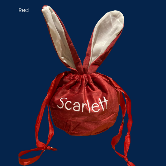 Large Personalised Velvet Easter Bags