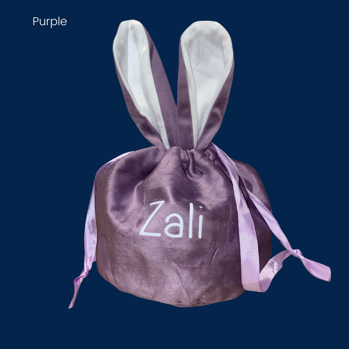 Large Personalised Velvet Easter Bags