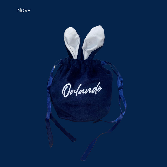 Small Personalised Velvet Easter Bags